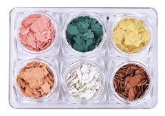 6 Fack Nagelkonst Stickers Glitter Irreguljär Form Paljetter DIY Manikyr Dekoration B Typ