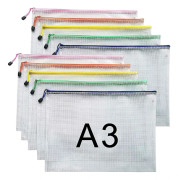 A3 Document Folder File Zipper Bags Plastic Wallets Folder (a3-10pcs) Gift