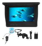4.3in IPS Fish Finder med 2000cd Fiskekamera 195° Vidvinkel IP68 Vattentät för Utomhusbruk 20m 65.62ft EU-kontakt