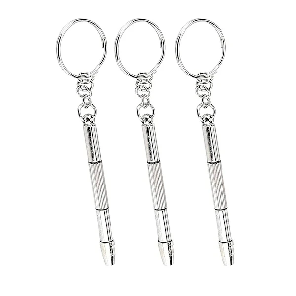 3-pack glasögonreparationskit reparationsverktyg 3 i 1 - Mini rostfritt stål skruvmejsel för optiska glasögon, glasögonbågar