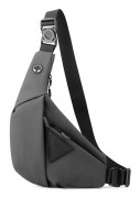 Herr Crossbody Sling Bag Vattentät Stor Kapacitet Axelväska För Utomhus Right Shoulder Gray