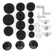 23st trumfiltpad cymbalkit halkfri med basvingmuttrar Bricka slagverkstillbehör (svart)