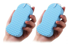 Radiants Skin Sponge Koreansk Kroppsskrubb Svampar Ultra Mjuka Exfolierande Döda Hudborttagare Kompatibel med Bad Dusch Blue 2pcs