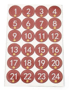 Juldekaler numrerade 1-24 - DIY Adventskalender för barn.
