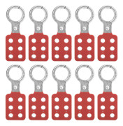 10 st Lockout-hasp 25 mm/1,0 tum 6 hål Aluminium Röd för Kemiindustri Elkraft Petroleum