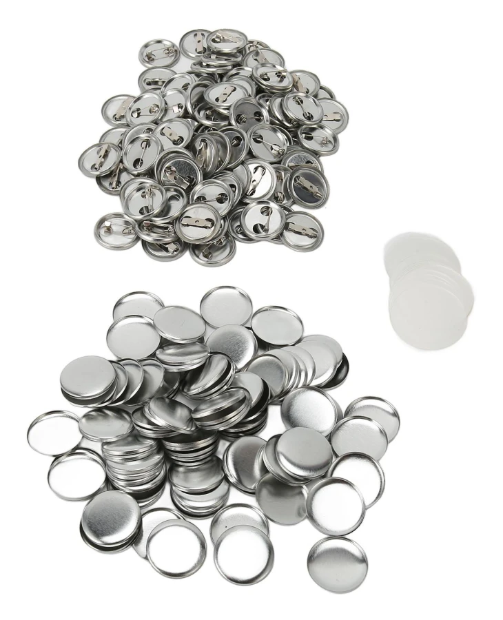 100 Set Tomma Knappmärkesdelar Set Rund Form Rostskydd Lätt Tryck Knapp Nålmärke Kit 25mm