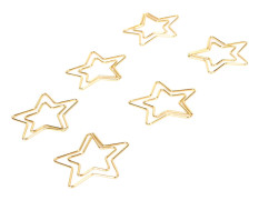 100 st Guldstjärnformade Gem Pappersklämmor Halkskyddande Pläterad Metall Söta Pappersklämmor Bärbara Små