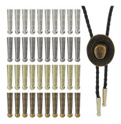 4Colors Bolo Tie Ändar Bolo Tie Tillbehör Ersättningsändstycken Legering Snörände Långa Snörändar Hattar för