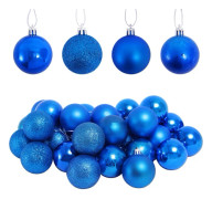 64-pack (blå) 50 mm/1,96" julkulor Delikat målning