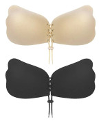Invisible Adhesive Strapless Bra 2 Pack Sticky Push Up Silicone Bra A