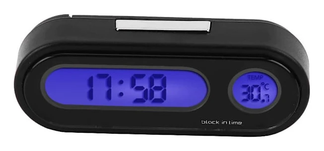 Biltermometer Voltmeter Klocka, 2 i 1 Bilfordon Interiör Mini