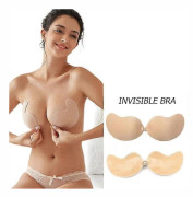 Återanvändbara Silikon Bröstvårtsskydd Pasties Klistermärken Kvinnor Bröst Självhäftande Osynlig BH Lyft Tejp Push Up Strapless BH 2 st A