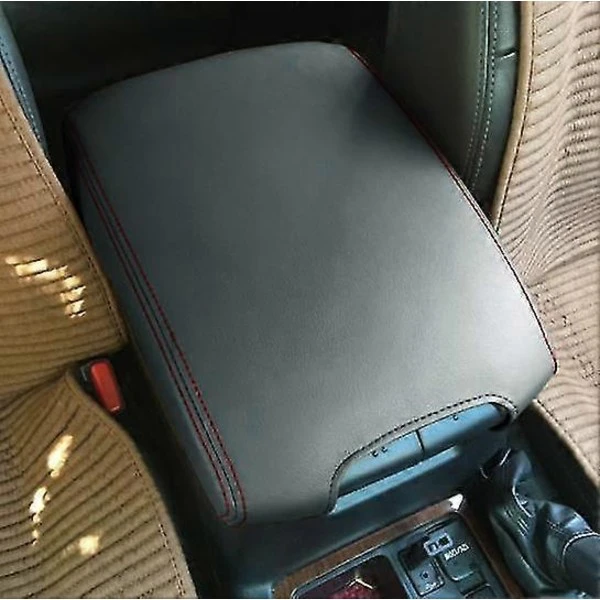 för Toyota Land Cruiser Prado 150 2010 2011 2012 2013 2014 2015 2016 2017 2018 -2021 Mikrofiberläder Mittarmstödsskydd - WELLNGS black 3