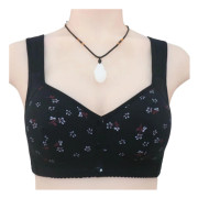 Stålringfri BH med knäppning fram, andningsbar camisole-bralette för kvinnor - Perfekt Black 36 80