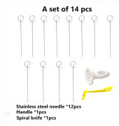 Whirlwind Potatisskärare - Kraftig manuell potatisskärare i rostfritt stål med ergonomiskt handtag, multifunktionellt köks- och grillverktyg för potatis (LGL) A set of 14pcs