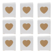 50 st Fyrkantiga Godisaskar i Kraftpapper med PVC Transparent Hjärtformad Fönster Cupcake Presentaskar Bröllopsfest Tillbehör (Vit)