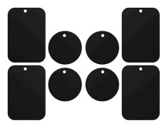 Förpackning med 8 metallplattor, metallplattor för magnetisk bilhållare, metallplattor med lim för magnetisk mobilhållare för bil, 4 rektangulära / 4 runda