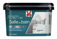 V33 Renoveringsfärg badrum Renovering Perfektion Mjuk Grå Satin 2L