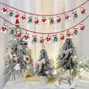 Julklappskalender i Tyg med Nedräkning 12 Dagar Julhängande Adventskalender Girlang för Godis Presentpåsar Säckar DIY Jul Walkbee