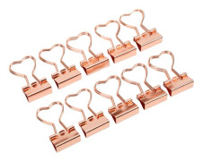 10 st Kärleksform Roséguld Gem av Manganstål, Starka Pappersklämmor