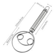 Dansk degvisp Matkvalitet 304 rostfritt stål handmixer 8,5 tums brödvisp Dansk visp Bakverktyg för bröddeg eller pizzadeg (silver)