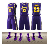#23 Lebron James Basketbolldräkt Set Lakers Ungdomströja Ny Produkt Children (155-160cm)