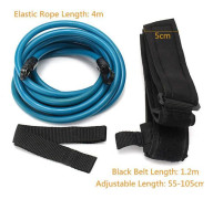 Fitness Simträning Bälte Motståndsband Handvävd Paddel Arm Drag Träning Elastiskt rep Gym Workout Styrketränare Black