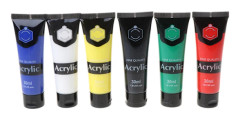 6 Färger 30ml Professionell Akrylfärg Set Ritning Målning Pigment Handmålning