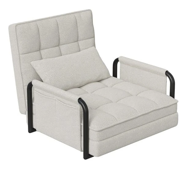Golvsoffa, Justerbart Ryggstöd, Platsbesparande Design,Beige