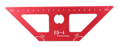 ES-4 Träbearbetningslinjal 45 Graders Skrivare Multifunktionellt Mätverktyg Röd
