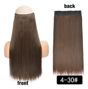 5 clip-in hårförlängningar Långt rakt ett stycke syntetiskt värmebeständigt fiberhårstycke 22 tum svart blond naturlig frisyr 45777