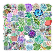 50 st Cartoon Små Färsk Succulent Växt Graffiti Stickers Scrapbook Laptop Telefon Bagage Dekoration Klistermärke för Flicka Barn