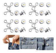 4 Set Byxmidja Åtdragare, Justerbart Midjespänne Set Extra Knapp för Jeans för att Göra Åtdragare Knappjusterare för Byxor Jeans Kjolar Ärmar 4. Flower