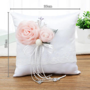 Vigselring Kudde Blomsterdekoration Äktenskapspar Ringhållare För Smycken Ring Pillow