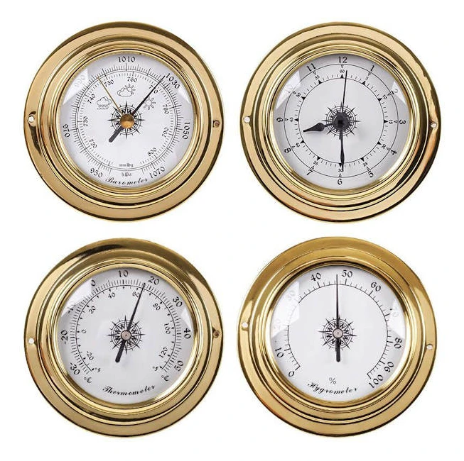 Analog Väderstation - Barometer, Termometer, Hygrometer 4 st
