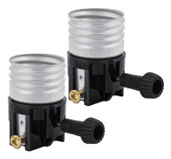 3-vägs lampfotersättning, avtagbar vridknapp, UL-listad, E26-sockel för bords- och golvlampor, 2-pack