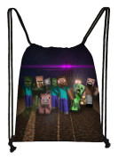 Minecraft gymväska, slitstark, bekväm och ventilerande dragskoväska, en fantastisk present till erfarna spelare