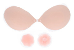 Klisterfri Push-Up BH för Kvinnor, Silikon, Spänne, 3D-Sido-Bröstlyft, Hudfärg D