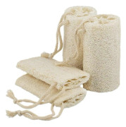 4\" Naturlig Loofah Exfolierande Kroppssvamp Skrubber för Hudvård i Bad Spa Dusch 4-pack