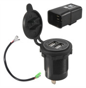 Motorcycle Dual USB Charger with Relay Fits for 650 1000 X300 X650 Ninja400 Ninja650