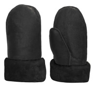 Fårskinnsvantar i äkta läder - Herr & Dam Black Stl. 7 - Dam: Small