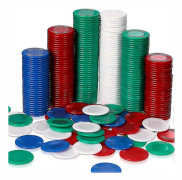 400 Stycken Plast Pokerchips Spelmarker 4 Färger Räknemarker Kort för Spel Räkning Bingo Spel