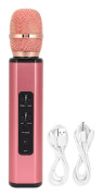 K6 Trådlös Bluetooth Mikrofon Portabel Handhållen Mikrofon Högtalare Maskin för PC Smartphones Rosa