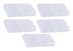 Multifunktionell transparent plastbatteriförvaringslåda - 10 st