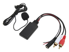 Pioneer trådlös Bluetooth AUX-adapter med mikrofon för handsfree-samtal och 2RCA ljudport