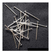 100 st Silverpläterade hattpinnar med platt hatt 24 mm. långa