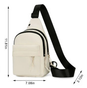 Vattentät remväska crossbody-ryggsäck med hörlursuttag rem ryggsäck vandringsryggsäck mångsidig crossbody bröstväska Beige