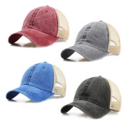 4-pack Vintage Ostrukturerade Truckerkepsar - Tvättat Bomull