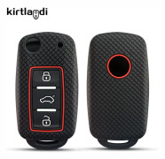 För VW Volkswagen Up Caddy Passat B5 Touareg Jetta Golf 6 Polo Caravelle Scirocco Skoda Fabia Octavia Silikon Nyckelfodral