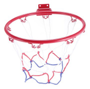 32 cm basketkorg i metall med nät, väggmonterad basketkorg med skruvar, inomhus- och utomhusidrott